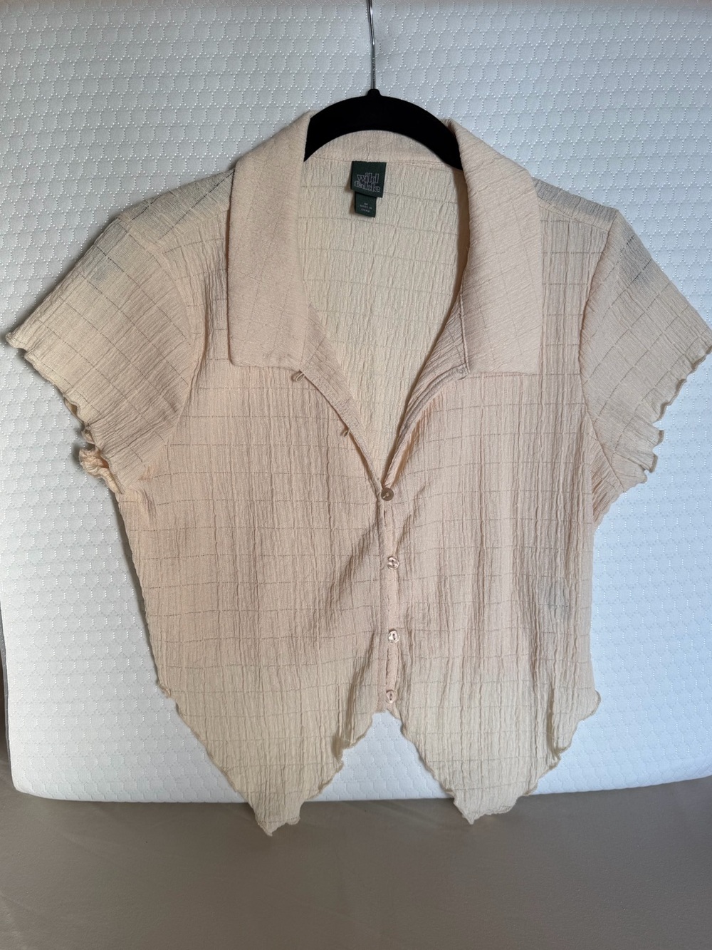wild fable Pale Cream Short Sleeve Button-Down Shirt